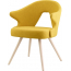 Кресло деревянное мягкое Scab Design You бук, ткань отбеленный бук, желтый Фото 2