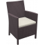 Кресло пластиковое плетеное с подушкой Siesta Contract California стеклопластик, полиэстер коричневый Фото 2