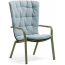 Лаунж-кресло пластиковое с подушкой Nardi Folio стеклопластик, акрил агава, голубой Фото 3