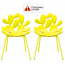 Комплект пластиковых стульев Qeeboo Filicudi Set 2 металл, полиэтилен желтый Фото 2
