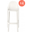 Комплект пластиковых барных стульев Scab Design Piu Set 4 стеклопластик лен Фото 1