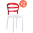 Комплект пластиковых стульев Siesta Contract Miss Bibi Set 2 стеклопластик, поликарбонат белый, красный Фото 1