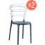 Комплект пластиковых стульев Siesta Contract Miss Bibi Set 2 стеклопластик, поликарбонат темно-серый, прозрачный Фото 3