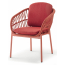 Кресло плетеное с подушками Grattoni Elba алюминий, роуп, олефин красный Фото 1