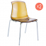 Комплект прозрачных стульев Siesta Contract Allegra Set 2 сталь, поликарбонат янтарный Фото 1