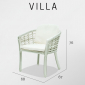 Кресло плетеное с подушками Skyline Design Villa алюминий, искусственный ротанг, sunbrella белый, бежевый Фото 4