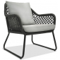 Кресло плетеное с подушками Skyline Design Moma алюминий, полипропилен, sunbrella черный, антрацит, бежевый Фото 1