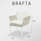 Кресло плетеное с подушками Skyline Design Brafta алюминий, искусственный ротанг, sunbrella белый, бежевый Фото 4