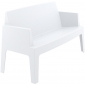 Диван пластиковый двухместный Siesta Contract Box Sofa полипропилен белый Фото 5