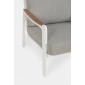 Кресло металлическое мягкое Garden Relax Jalisco алюминий, тик, акрил белый, тик, серый Фото 5