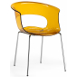 Кресло прозрачное Scab Design Miss B Antishock сталь, поликарбонат хром, прозрачный оранжевый Фото 1