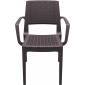Кресло пластиковое плетеное Siesta Contract Capri стеклопластик коричневый Фото 12