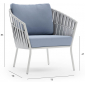 Кресло плетеное с подушками Aurica Бора-Бора алюминий, роуп, акрил голубой Фото 2