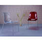 Комплект прозрачных стульев Siesta Contract Allegra Set 2 сталь, поликарбонат красный Фото 16