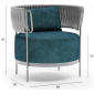 Кресло плетеное с подушками Aurica Лимассол алюминий, роуп, ткань зеленый Фото 2