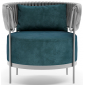Кресло плетеное с подушками Aurica Лимассол алюминий, роуп, ткань зеленый Фото 3
