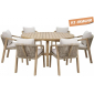 Комплект деревянной мебели Tagliamento Rimini KD акация, роуп, олефин натуральный, бежевый Фото 1