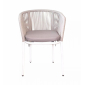 Кресло плетеное с подушкой 4SIS Марсель алюминий, роуп, ткань белый, бежевый Фото 2