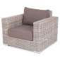 Кресло плетеное 4SIS Боно алюминий, искусственный ротанг, ткань серый Фото 1