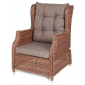 Кресло плетеное раскладное 4SIS Форио алюминий, искусственный ротанг, ткань коричневый Фото 1