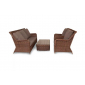 Комплект плетеной лаунж мебели 4SIS Гляссе алюминий, искусственный ротанг, ткань коричневый Фото 2