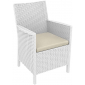 Кресло пластиковое плетеное с подушкой Siesta Contract California стеклопластик, полиэстер белый Фото 1