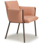 Кресло металлическое c подушками Scab Design Brezza сталь, полипропилен мокко, розовый Фото 1