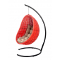 Кресло плетеное подвесное DW Cocoon сталь, искусственный ротанг, полиэстер красный Фото 2