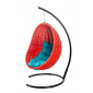 Кресло плетеное подвесное DW Cocoon сталь, искусственный ротанг, полиэстер красный Фото 9
