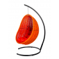 Кресло плетеное подвесное DW Cocoon сталь, искусственный ротанг, полиэстер оранжевый Фото 8