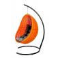 Кресло плетеное подвесное DW Cocoon сталь, искусственный ротанг, полиэстер оранжевый Фото 11