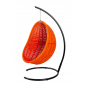 Кресло плетеное подвесное DW Cocoon сталь, искусственный ротанг, полиэстер оранжевый Фото 7