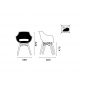 Кресло пластиковое PAPATYA Opal Wox Pro Iroko ироко, стеклопластик натуральный, антрацит Фото 2