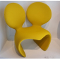 Кресло лаунж с обивкой Qeeboo Don't F**k With The Mouse сталь, пенополиуретан, ткань желтый Фото 9