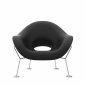Кресло лаунж пластиковое Qeeboo Pupa Chrome Base IN металл, полиэтилен хром, черный Фото 4