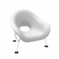 Кресло лаунж пластиковое Qeeboo Pupa Chrome Base IN металл, полиэтилен хром, белый Фото 4
