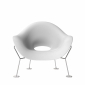 Кресло лаунж пластиковое Qeeboo Pupa Chrome Base IN металл, полиэтилен хром, белый Фото 5