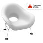 Кресло лаунж пластиковое Qeeboo Pupa Chrome Base IN металл, полиэтилен хром, белый Фото 1