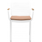 Кресло металлическое с подушкой Tagliamento Armona алюминий, тик, акрил белый, терракотовый Фото 7