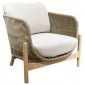 Комплект деревянной плетеной мебели Tagliamento Talara акация, роуп, олефин, искусственный камень бежевый, лен Фото 8