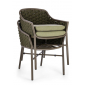 Кресло плетеное с подушкой Garden Relax Everly алюминий, роуп, олефин коричневый, зеленый, оливковый Фото 6