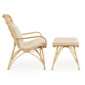 Лаунж-кресло плетеное с подставкой для ног Garden Relax Maela алюминий, искусственный ротанг, ткань натуральный, бежевый Фото 4