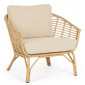 Лаунж-кресло плетеное с подушкой Garden Relax Mabel алюминий, искусственный ротанг, олефин натуральный, бежевый Фото 1
