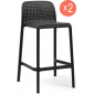 Комплект пластиковых полубарных стульев Nardi Lido Mini Set 2 стеклопластик антрацит Фото 1