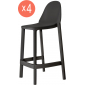 Комплект пластиковых барных стульев Scab Design Piu Set 4 стеклопластик антрацит Фото 1