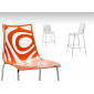 Комплект пластиковых барных стульев Scab Design Wave Set 2 сталь, технополимер хром, лен Фото 5