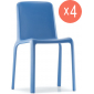 Комплект пластиковых стульев PEDRALI Snow Set 4 стеклопластик синий Фото 1