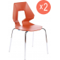 Комплект пластиковых стульев Gaber Prodige NA Set 2 металл, технополимер оранжевый Фото 1