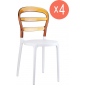 Комплект пластиковых стульев Siesta Contract Miss Bibi Set 4 стеклопластик, поликарбонат белый, янтарный Фото 1