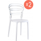 Комплект пластиковых стульев Siesta Contract Miss Bibi Set 2 стеклопластик, поликарбонат белый, прозрачный Фото 1